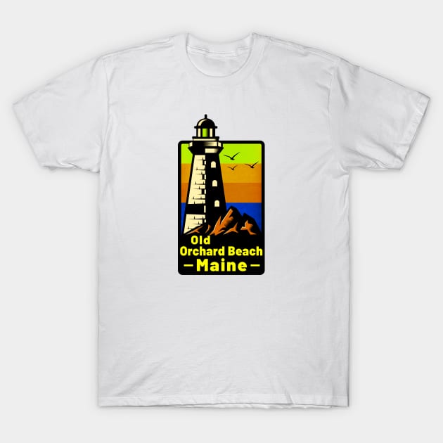 Old Orchard Beach Maine Sticker Decal 3.75" Lighthouse ME T-Shirt by DD2019